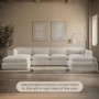 ALMOST PERFECT - Large Beige Boucle Reversible 5 Seater Chaise Corner Sofa - Hudson