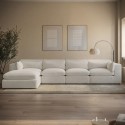HSN019S Beige Boucle 5 Seater L-Shape Corner Sofa with Reversible Chaise - Hudson