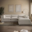 HSN020S Large Beige Boucle 5 Seater Modular Corner Sofa - Hudson