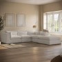 Large Beige Boucle 5 Seater Modular Corner Sofa - Hudson