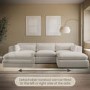 Large Beige Boucle 5 Seater Modular Corner Sofa - Hudson