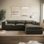 Khaki Green Velvet 5-Seater L-Shape Modular Corner Sofa with Reversible Chaise - Hudson