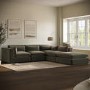 Large Khaki Velvet 5 Seater Modular Corner Sofa - Hudson