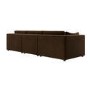 Chocolate Brown Velvet 4-Seater L-Shape Corner Sofa with Reversible Chaise - Hudson