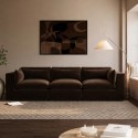 HSN024S Chocolate Brown Velvet 4 Seater Sofa - Hudson