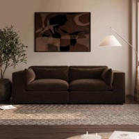 Chocolate Brown Velvet 3 Seater Sofa - Hudson 