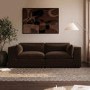 Chocolate Brown Velvet 3 Seater Sofa - Hudson 