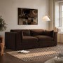 Chocolate Brown Velvet 3 Seater Sofa - Hudson 