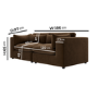Chocolate Brown Velvet 3 Seater Sofa - Hudson 