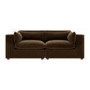 Chocolate Brown Velvet 3 Seater Sofa - Hudson 