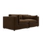 Chocolate Brown Velvet 3 Seater Sofa - Hudson 