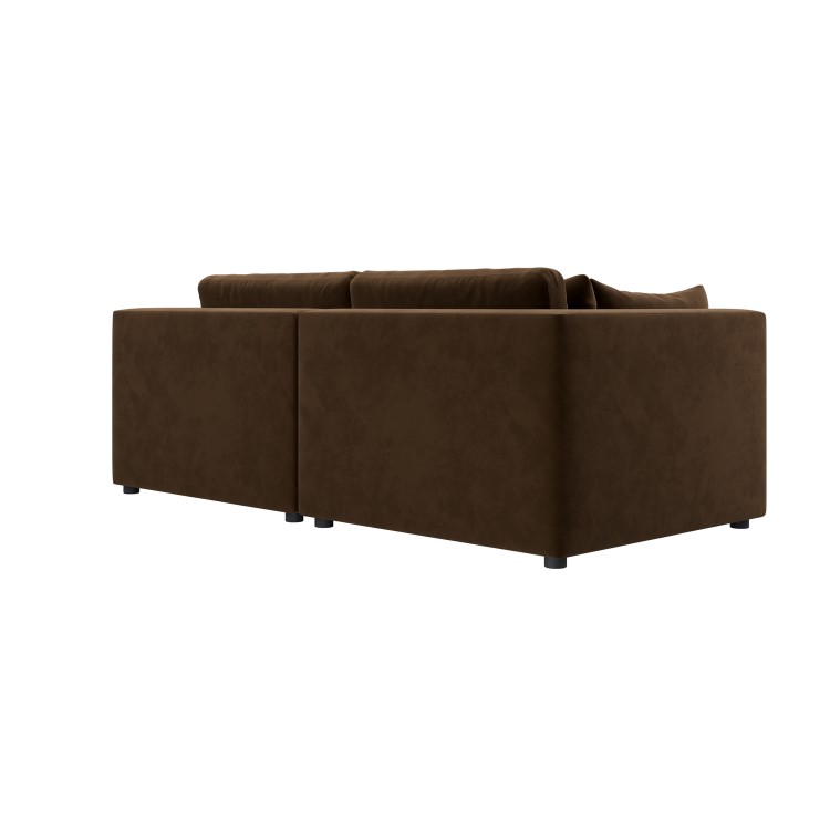 Chocolate Brown Velvet 3 Seater Sofa - Hudson 