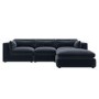 Large Charcoal Grey Velvet Reversible 4 Seater Chaise Corner Sofa - Hudson