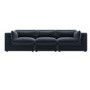 Charcoal Velvet 4 Seater Sofa - Hudson 