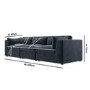 Charcoal Velvet 4 Seater Sofa - Hudson 