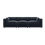 Charcoal Velvet 4 Seater Sofa - Hudson 