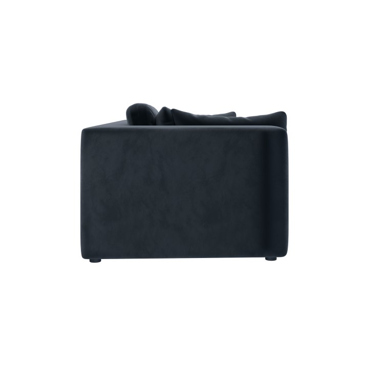 Charcoal Velvet 4 Seater Sofa - Hudson 