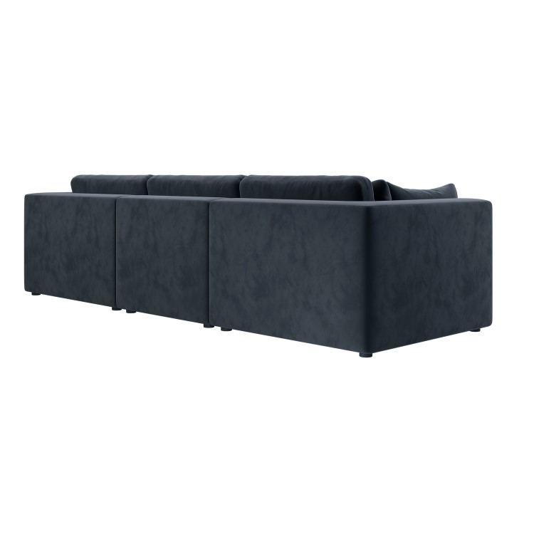 Charcoal Velvet 4 Seater Sofa - Hudson 