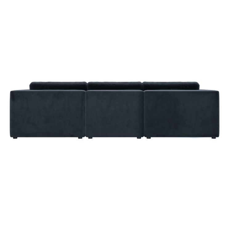 Charcoal Velvet 4 Seater Sofa - Hudson 