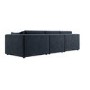 Charcoal Velvet 4 Seater Sofa - Hudson 