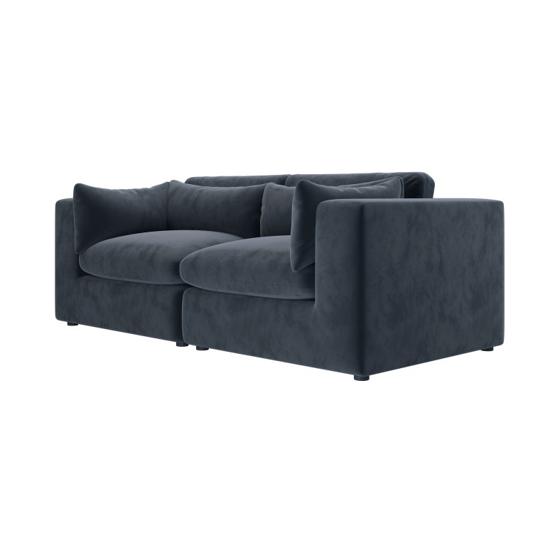 Charcoal Grey Velvet 3 Seater Sofa - Hudson