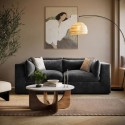 HSN029S Charcoal Grey Velvet 3 Seater Sofa - Hudson