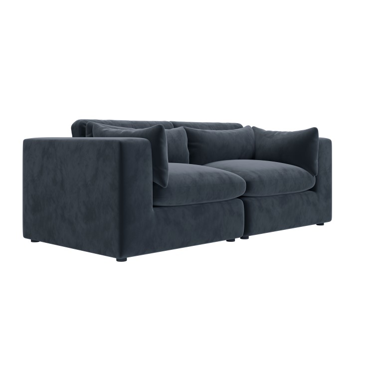 Charcoal Grey Velvet 3 Seater Sofa - Hudson