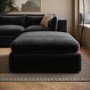 Charcoal Grey Velvet Foostool - Hudson