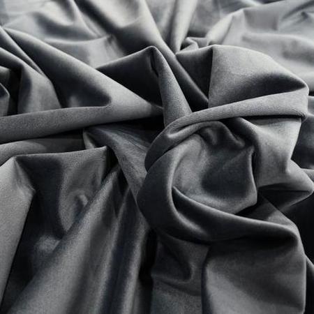 Charcoal Grey Velvet Foostool - Hudson