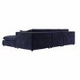 Navy Blue Velvet 4 Seater Reversible Chaise L-Shape Corner Sofa - Hudson