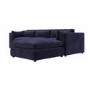 Navy Blue Velvet 4 Seater Reversible Chaise L-Shape Corner Sofa - Hudson
