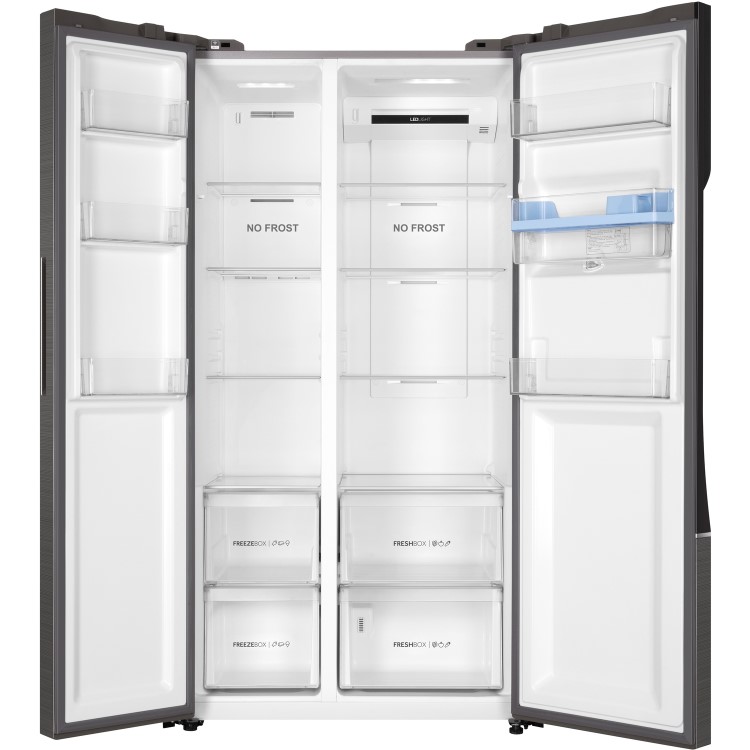 Refurbished Haier HSR3918EWPG Freestanding 521 Litre American Fridge Freezer