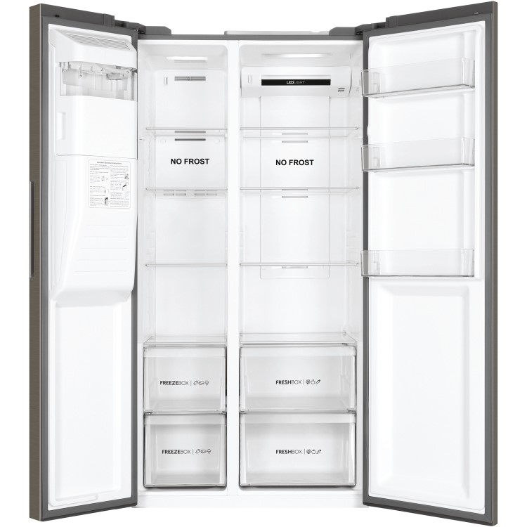 Refurbished Haier HSR3918FIMP Freestanding 504 Litre 70/30 Frost Free American Fridge Freezer