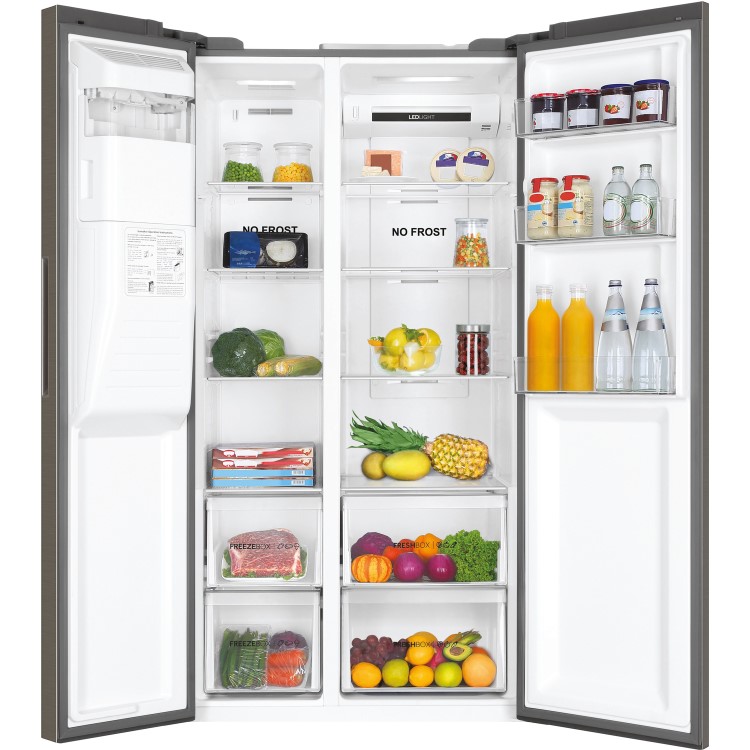 Refurbished Haier HSR3918FIMP Freestanding 504 Litre 70/30 Frost Free American Fridge Freezer
