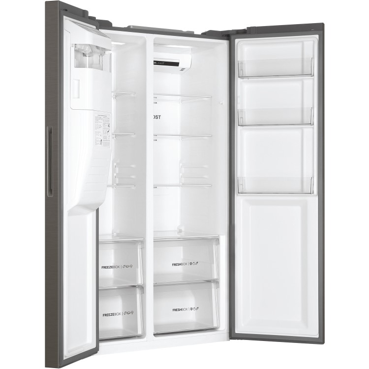 Refurbished Haier HSR3918FIMP Freestanding 504 Litre 70/30 Frost Free American Fridge Freezer