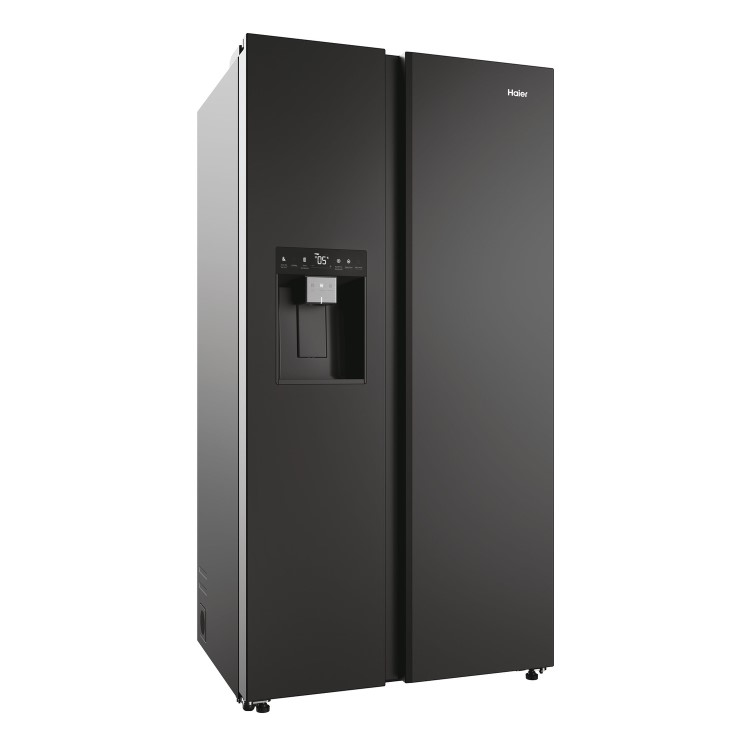 Refurbished Haier SBS 90 Series 5 HSW59F18EIPT 601 Litre Frost Free American Fridge Freezer Black