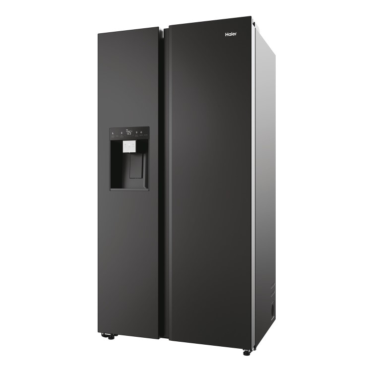 Refurbished Haier SBS 90 Series 5 HSW59F18EIPT 601 Litre Frost Free American Fridge Freezer Black