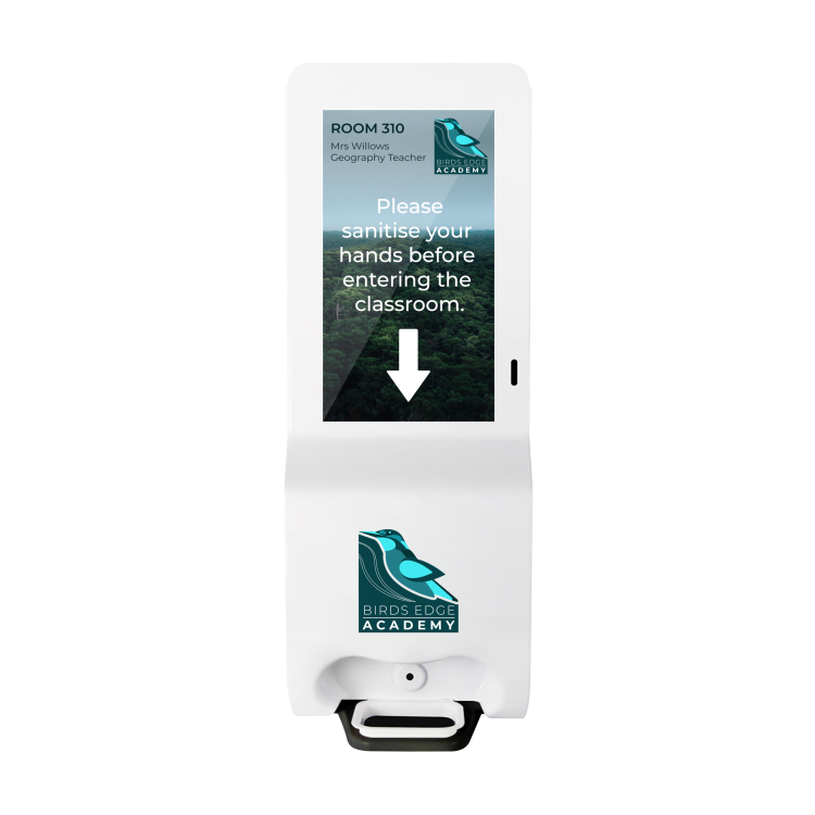 Hygiene Tech Digital Signage Screen with Hand Sanitiser - Plug & Play USB