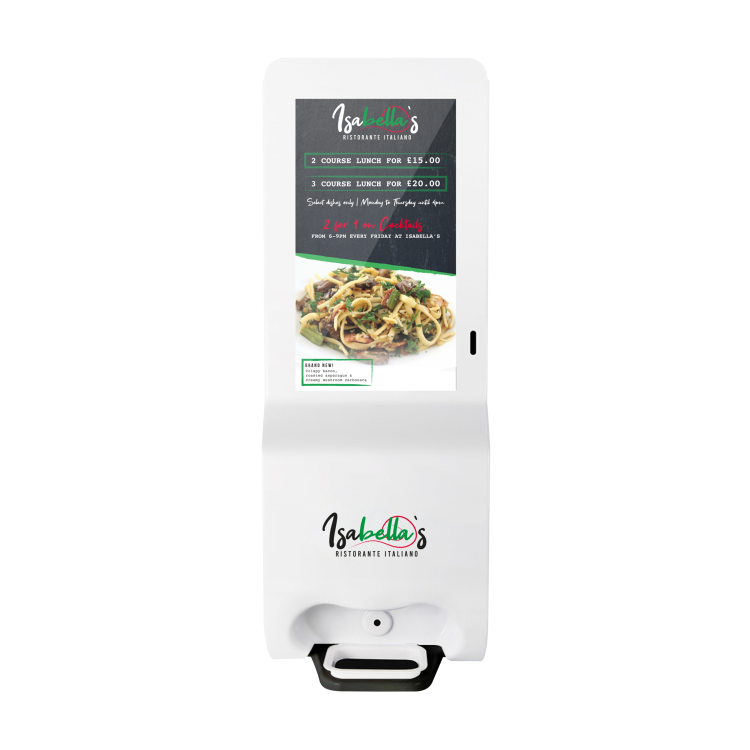 Hygiene Tech Digital Signage Screen with Hand Sanitiser - Plug & Play USB