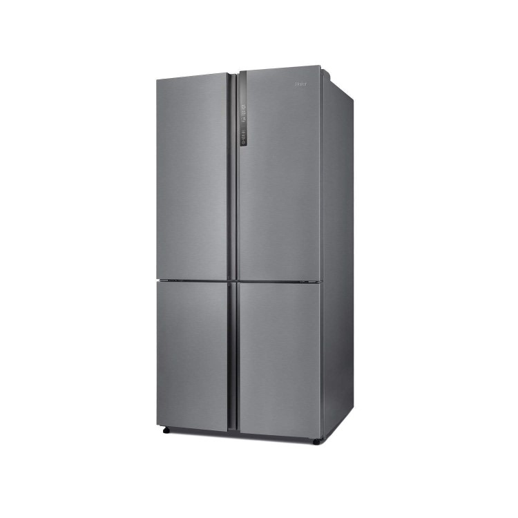 Refurbished Haier HTF-452DM7 Freestanding 452 Litre 70/30 Frost Free American Fridge Freezer Stainless Steel