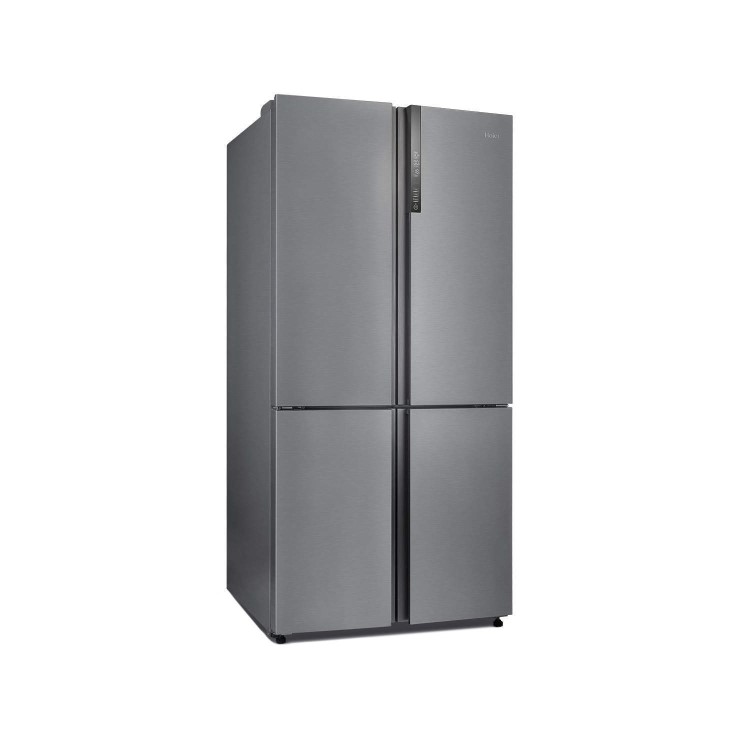 Refurbished Haier HTF-452DM7 Freestanding 452 Litre 70/30 Frost Free American Fridge Freezer Stainless Steel