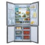 Refurbished Haier HTF-452DM7 Freestanding 452 Litre 70/30 Frost Free American Fridge Freezer Stainless Steel