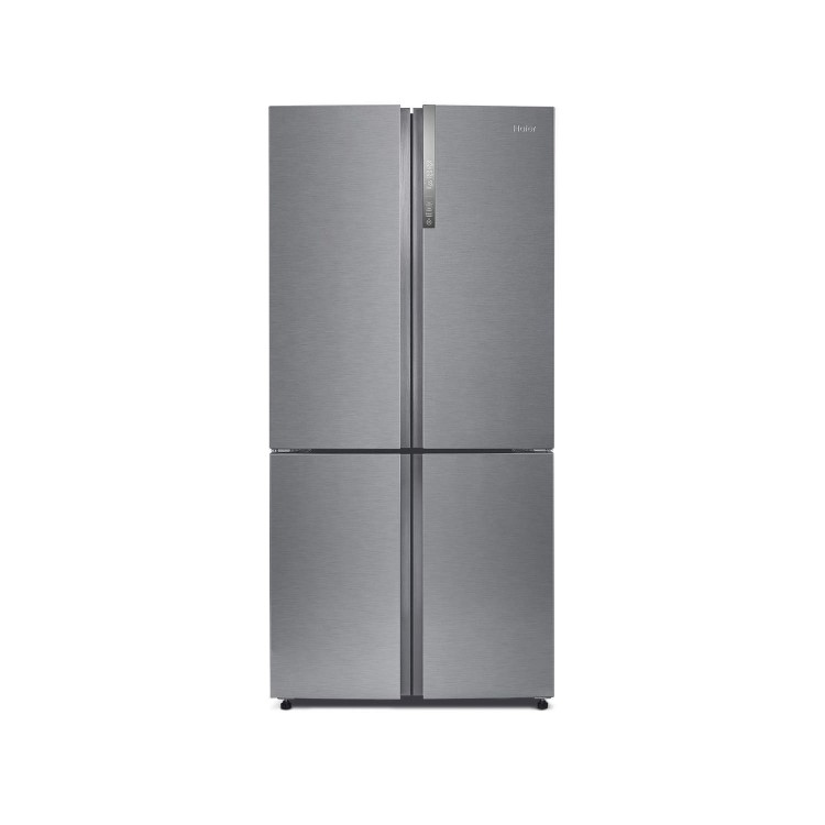Refurbished Haier HTF-452DM7 Freestanding 452 Litre 70/30 Frost Free American Fridge Freezer Stainless Steel