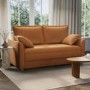 Orange Fabric 2 Seater Pull Out Sofa Bed - Hunter