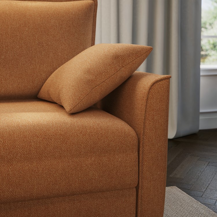 Orange Fabric 2 Seater Pull Out Sofa Bed - Hunter
