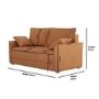 2 Seater Large Pull-Out Sofa Bed with Storage in Orange Fabric - Hunter