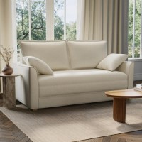 Beige Fabric 2 Seater Pull Out Sofa Bed - Hunter