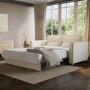 Beige Fabric 2 Seater Pull Out Sofa Bed - Hunter