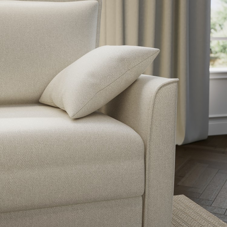 Beige Fabric 2 Seater Pull Out Sofa Bed - Hunter