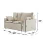 2 Seater Large Pull-Out Sofa Bed with Storage in Beige Fabric - Hunter